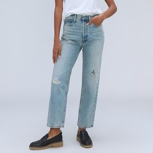 Everlane 90s way high jeans in paint splatter